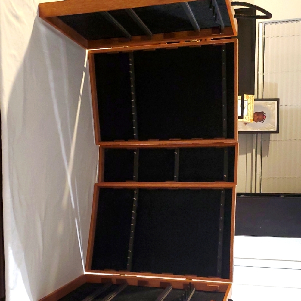 Wooden Jewelry Organizer with Black Interior